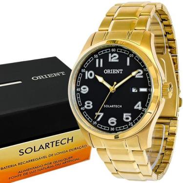 Imagem de Relógio Orient Solartech Masculino Luxo Dourado Analógico