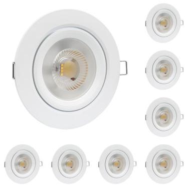 Imagem de Conjunto 8 Spot Led Redondo Embutir 12W Branco Quente Bivolt - Ilumina