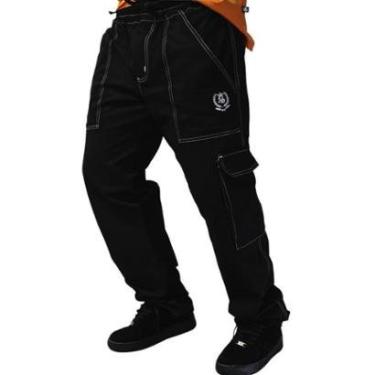 Imagem de Calça Tradicional Reta Cargo PRETA Street Crew-Masculino
