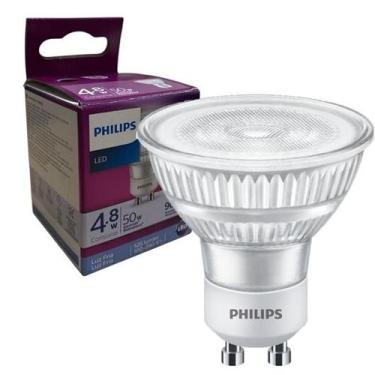 Imagem de Kit 7 Lampada Dicroica Philips 4,8W MR16 GU10 Branca 6500K