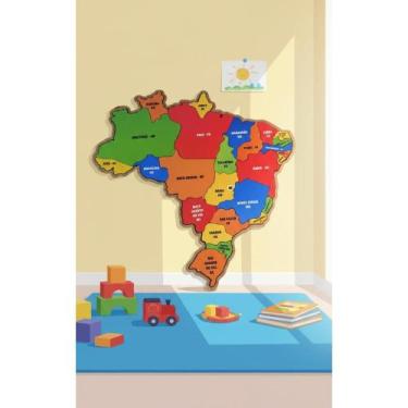 Imagem de Quebra-Cabeça Madeira Mapa Brasil: Aprenda e Divirta-se! - Congratulat