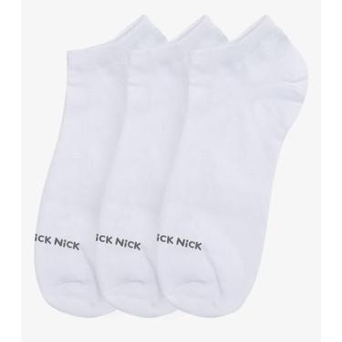 Imagem de Kit 3 Pares De Meia Soquete Lisas Trick Nick Branco, 28/33, Branco