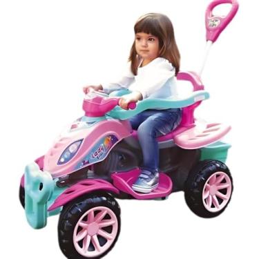 Imagem de Carrinho Passeio Quadriciclo Infantil 2 em 1 com Pedal e Empurrador para Crianças de 9...