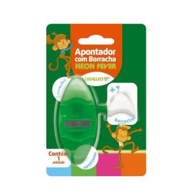 Imagem de Apontador Com Deposito E Borracha Neon Leo&Leo Verde 