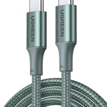 Imagem de Cabo Usb-c / Tipo C Ugreen 100w 20v 5a, (2 Metros, Verde, Nylon, Alumínio,) Carregamento Rápido Sincronização Dados Transferência De Até 480 Mbps