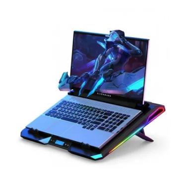 Imagem de Suporte Gamer Para Notebook RGB Com Cooler Turbo Silencioso E 7 Níveis De Altura