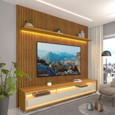 Imagem de Rack com Painel Ripado Impresso TV até 90 Polegadas LED 100% MDF 224x2