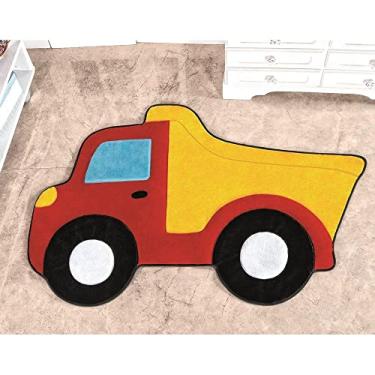 Imagem de Tapete Formato Premium Big 1,32m x 86cm Caminhão Caçamba Vermelho