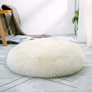 Imagem de Cama de cachorro grande de pele sintética de rosquinha premium com capa lavável, almofada macia para animais de estimação para gatos caverna saco de dormir reversível travesseiro para filhote de