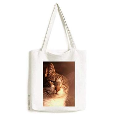 Imagem de Animal Sentimental Cat Simpol Shoot sacola de lona sacola de compras bolsa casual