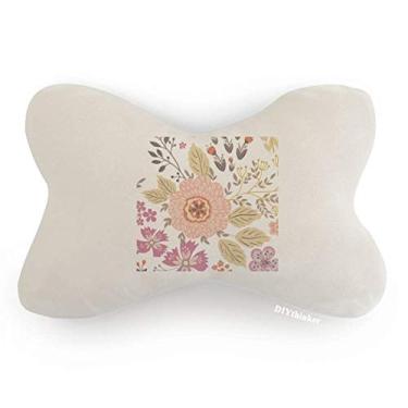Imagem de DIYthinker Almofada Dahlia Flower Plant Paint para decoração de pescoço para carro, almofada para apoio de cabeça