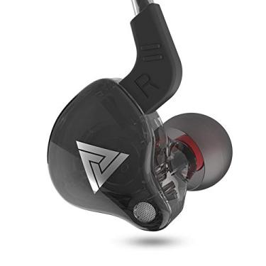 Imagem de Porfoot Sports Bass Dynamic Fone de ouvido para celular, QKZ AK6 Universal 3,5 mm esportes intra-auriculares Fones de ouvido HiFi para telefones tablet preto