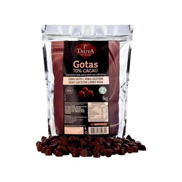 Imagem de Gotas de Chocolate 70% Cacau Sem Glúten Sem Lactose e Vegano Tnuva 180g