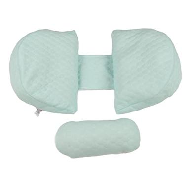 Imagem de Travesseiro de Cunha de Gravidez, Travesseiro de Maternidade Lateral Ajustável Barriga e Cintura Suporte Macio Design Ergonômico Em Forma de U Travesseiro de Cunha de Barriga Com (Azul)