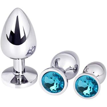 Imagem de Portátil viagem iniciante iniciante massageador de Metal ES trainer kit - Deluxe Di'ldo mãos-livres, com estimulador de rolha de ventosa, adequado para casais e iniciantes P01 plug handheld massager