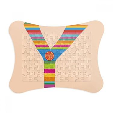Imagem de Y alfabeto laranja fruta linda moldura de quebra-cabeça decoração de quadro enfeite de quebra-cabeça
