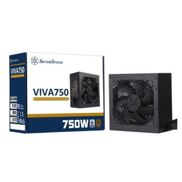 Imagem de Fonte 750W SilverStone Viva 750 - PFC Ativo - Eficiência 80% - 80 PLUS® Bronze - SST-VA750-B