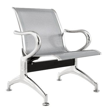 Imagem de Cadeira Longarina Cromada 1 Lugar Cinza