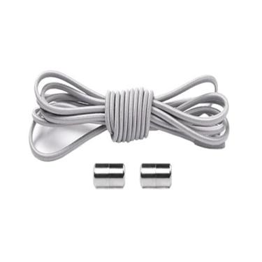 Imagem de No Tie Shoe Laces Shoes Round Shoelaces For Sneakers Rubber Elastic Laces Without Ties Kids Adult Shoe Lace Rubber Bands(Light gray)