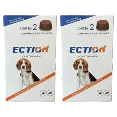 Imagem de Ection Anti Pulgas E Carrapatos 10kg a 20kg - Caixa Com 4 Comprimidos mastigáveis