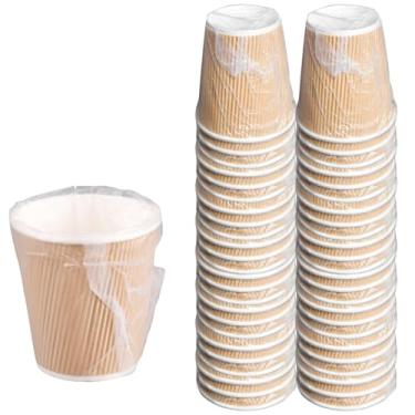 Imagem de Pacote com 50 copos de papel quente de 293 ml para quarto de hotel e motel ondulado individualmente embrulhado copos de papel quente de qualidade premium para bebidas quentes