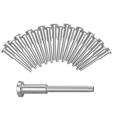 Imagem de BLIKA Pacote com 20 receptores invisíveis de aço inoxidável de 1/20.3 cm e extremidade de pino Swage para trilhos de cabos de 1/20.3 cm, encaixe de extremidade rosqueada de escada para postes de