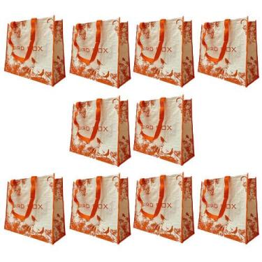 Imagem de Bolsa Ecobag Sacola De Ombro Retornavel Kit 10 Uni Mercado Compra Dobr