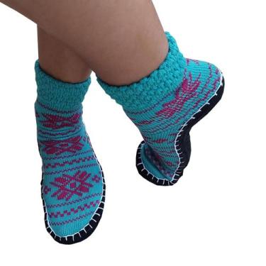 Imagem de Meia de Lã Sapato Modelo 3/4 Cano Médio: Feminino Tamanho Único até nu