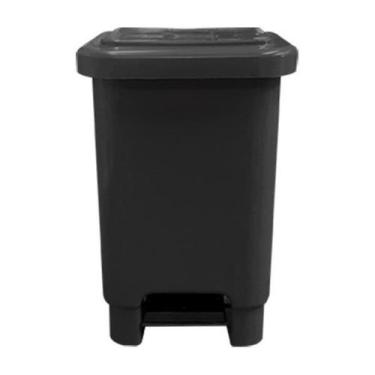 Imagem de Lixeira retangular 25l c/ pedal preto larplasticos