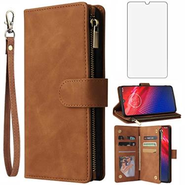 Imagem de Asuwish Capa carteira compatível com Moto Z4/Moto Z 4 Play/MotoZ4 Force, protetor de tela de vidro temperado e capa flip com porta-cartões, capas para celular Motorola 4Z Motoz4Play XT1980-4 2019