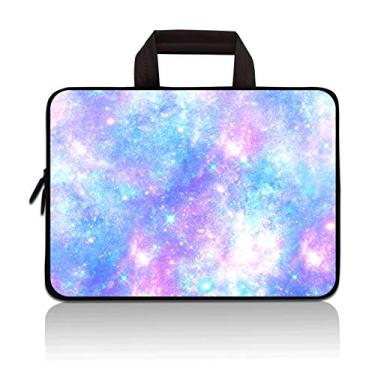 Imagem de HYUTOTA 11 11,6 12 12,1 12,1 12,5 polegadas Bolsa para laptop Chromebook Notebook Ultrabook Bag Tablet Capa de neoprene para Apple MacBook Air, Samsung, Google, Acer, HP, DELL Lenovo Asus (Azul Galaxy)