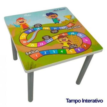 Imagem de Mesa Infantil Reforçada - LG flex - Tampo De Madeira e Pés Com Base Me