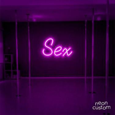 Imagem de luminaria letreiro Neon Led Sex 100x60 luminoso decoração p/ selfie - 