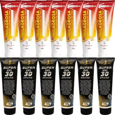 Imagem de Revenda Atacado 7 Pomada Massageadora Milagrosa 150g + 6 Super Gel 30 