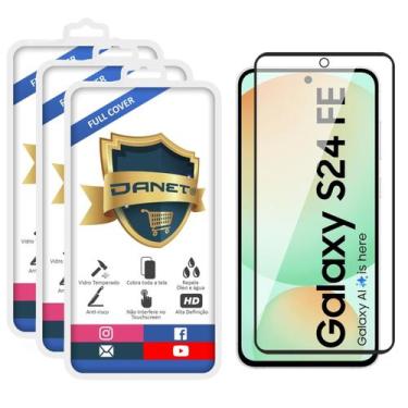 Imagem de Kit 3x Película De Vidro 3d Para Galaxy S24 Fe Full Cover - Danet
