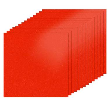 Imagem de BEISHIDA Papel cartolina vermelha com glitter, 30,5 cm x 30,5 cm, 15 folhas, 250 g/m², para Cricut, scrapbooking, artesanato e decoração de festa