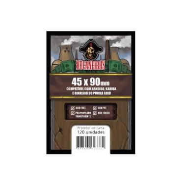 Imagem de Sleeves Customizados 45 x 90mm Bucaneiros 120 unidades (Bandido, Karib