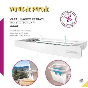 Imagem de Varal Retrátil Mágico Maxeb Reforçado