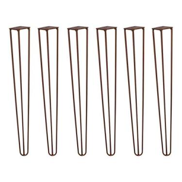 Imagem de Kit 6 Pés de Metal 60 CM Hairpin Legs Mesa de Canto Aparador Bronze G4