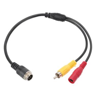 Imagem de PATIKIL Cabo adaptador macho de aviação de 4 pinos para RCA macho 11 polegadas/28 cm conector de aviação de 4 pinos para cabo conector fêmea DC para câmera de carro, monitor de vídeo