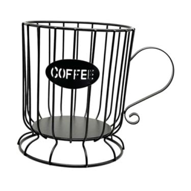 Imagem de Bothyi Suporte para cápsulas de café Organizador de cápsulas de café Recipiente multifuncional Cesta de armazenamento de cápsulas para decoração de cozinha, Black L