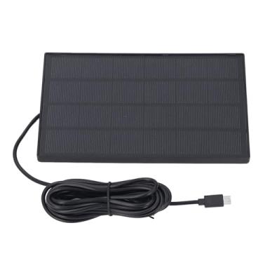 Imagem de Painel Solar para Câmera de Segurança, Painel Solar para Câmera Externa Carregador de Painel Solar Com Interface Micro USB Tipo C, Carregador de Câmera Sem Fio para Exterior Com