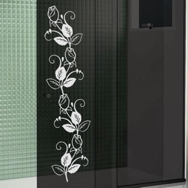 Imagem de Adesivo Flores Box Quarto Sala Cozinha geladeira decoração (Branco)