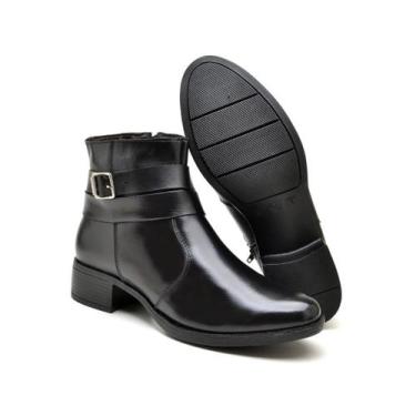 Imagem de Bota Coturno Feminina Couro Casual Zíper Cano Curto Conforto - k Shoes