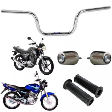 Imagem de Guidão Ybr Com Pesinho Pcx e Par de Manoplas 125 2001 ate 2015 Factor Yamaha Peso Moto Rosca