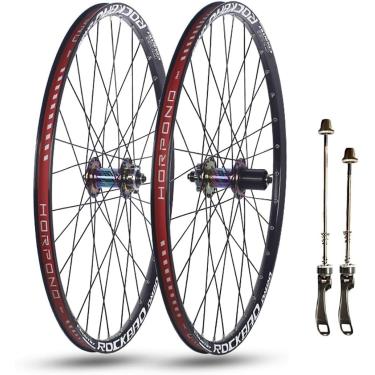 Imagem de 24 '' '26' '27.5' '29' 'Roda de bicicleta para as rodas traseiras de liberação rápida de bicicleta de montanha Rimos de dupla camada Brake de disco 32h Cubs para 7-11 velocidade, cor deslumb