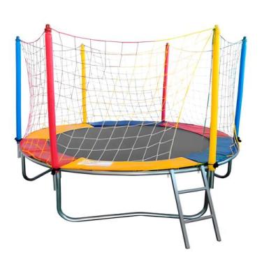 Imagem de Cama Elástica 2,30m Pula Pula Trampolim Brinquedo Infantil Colorida Pr