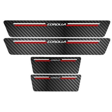 Imagem de Kit Soleira Protetora Porta Premium Red Carbono  -  Corolla - Jhow Ade