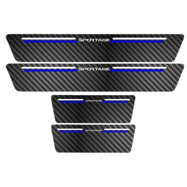 Imagem de Kit Soleira Protetora Porta Premium Blue Fibra - Sportage  - Jhow Ades