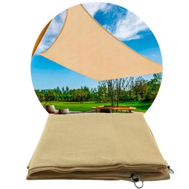 Imagem de Tela Lona Sombrite 90% 6X5 m Shade Toldo Jardim Pergolado Sombra Garagem Quintal(BEGE/AREIA/PALHA)